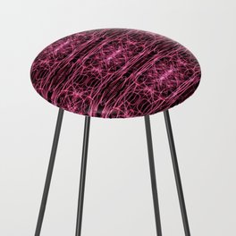Liquid Light Series 41 ~ Red Abstract Fractal Pattern Counter Stool