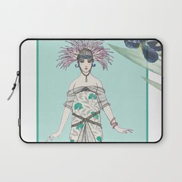 Woman Fine Art - Fashion Style - Iris Flower Laptop Sleeve