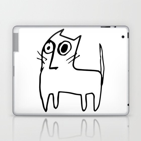A mangy, miffed and slightly damaged cat Laptop & iPad Skin