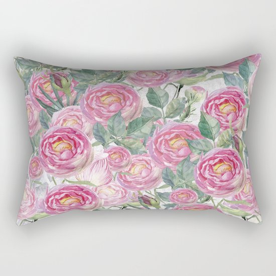 Vintage Roses Rectangular Pillow