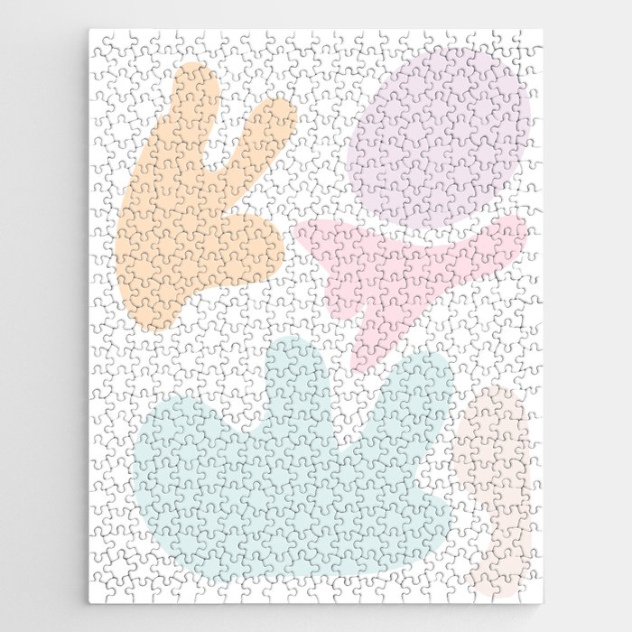 23  Abstract Shapes Pastel Background 220729 Valourine Design Jigsaw Puzzle