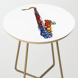 Colorful Saxophone Art Sax Music Side Table