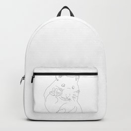 Peace Hamster Backpack | Colored Pencil, Peacesign, Vectorline, Lineart, Meme, Digital, Memes, Wholesomememe, Peace, Vector 