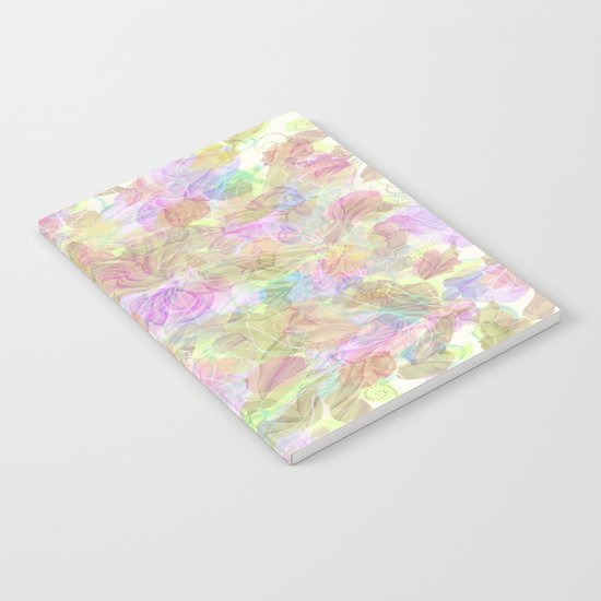 Soft Pastel Mixed Floral Abstract Notebook