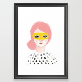 Girl with Mask Framed Art Print