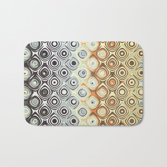 Retro Circles Pattern Bath Mat