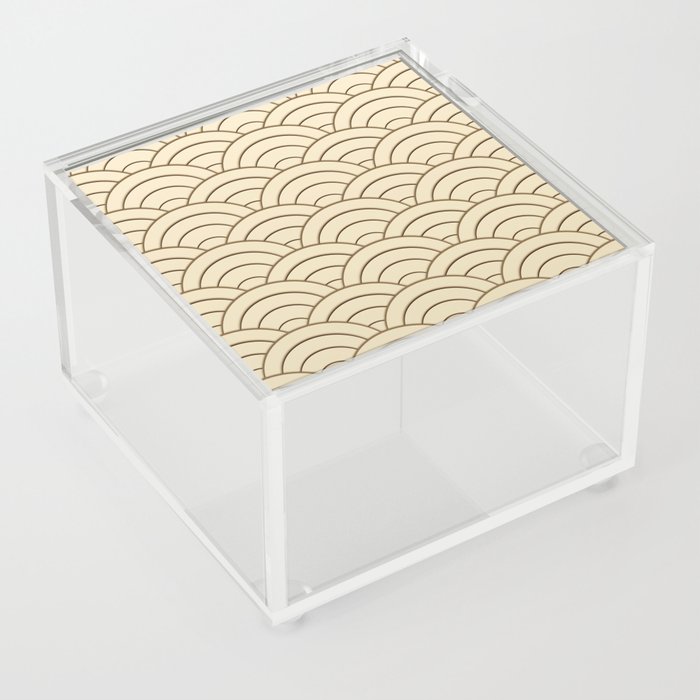 Golden Art Deco Geometry Acrylic Box