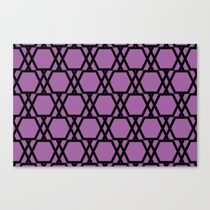 Black and Purple Tessellation Line Pattern 20 Pairs DE 2022 Popular Color Royal Pretender DE5999 Canvas Print