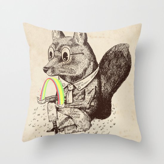Strange Fox Throw Pillow