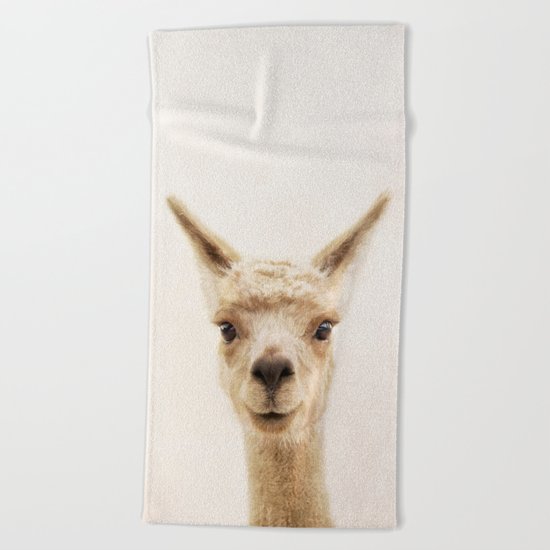 Alpaca Portrait Beach Towel