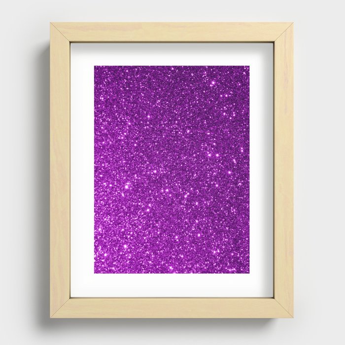 Purple Sparkly Glitter Recessed Framed Print