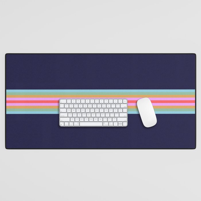 Classic Retro 70s Vintage Style Stripes - Gutom Desk Mat