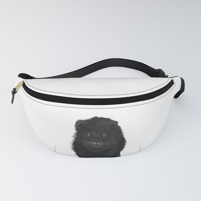 digital painting of a black lion Fanny Pack