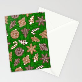 Green Baking Christmas Gingerbread Cookies Stationery Card