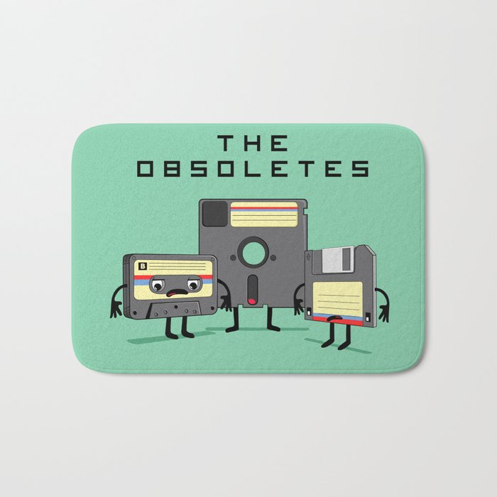 The Obsoletes (Retro Floppy Disk Cassette Tape)  Bath Mat