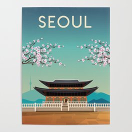 Seoul korea travel poster  Poster