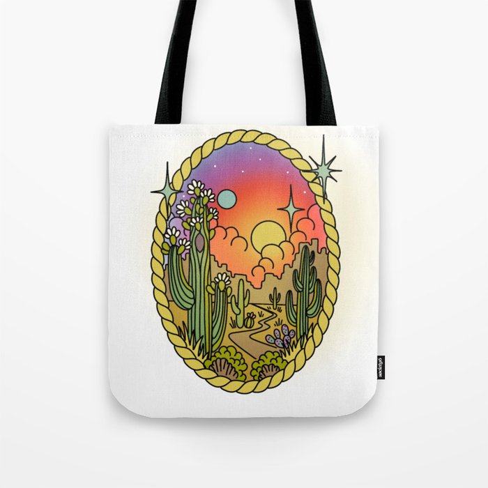 Desert landscape tattoo design  Tote Bag