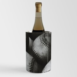 Old Baseballs in Black and White Wine Chiller