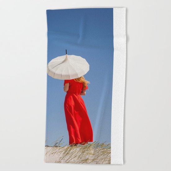 Lady in Red II Beach Towel