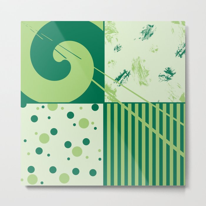 Patchwork pattern in green tones Metal Print