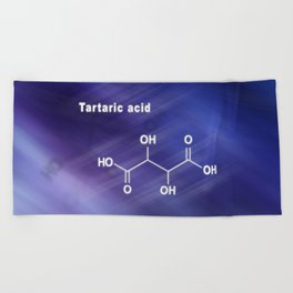 Tartaric acid, Structural chemical formula Beach Towel