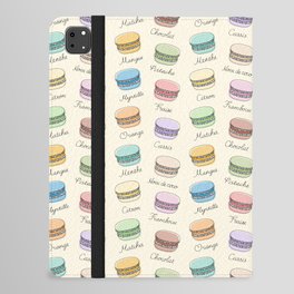 French Macarons Pattern on Vanilla iPad Folio Case