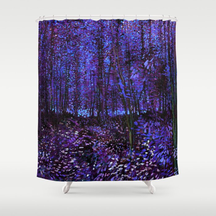 Van Gogh Trees & Underwood Purple Blue Shower Curtain