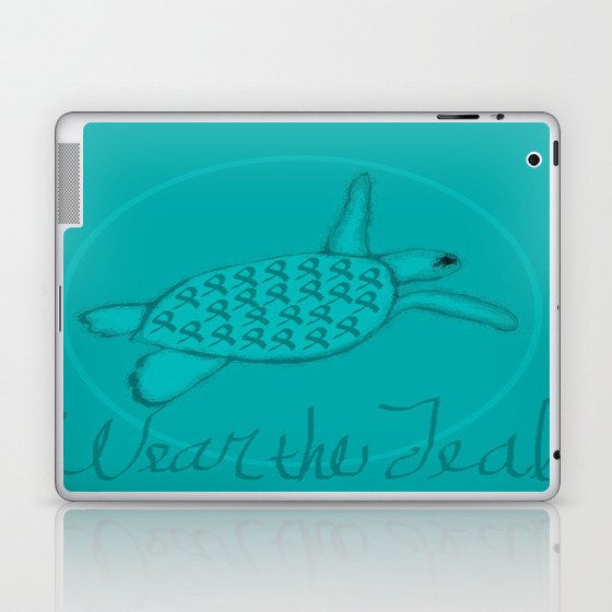 Wear the Teal Ovarian Cancer Awareness Sea Turtle Laptop & iPad Skin