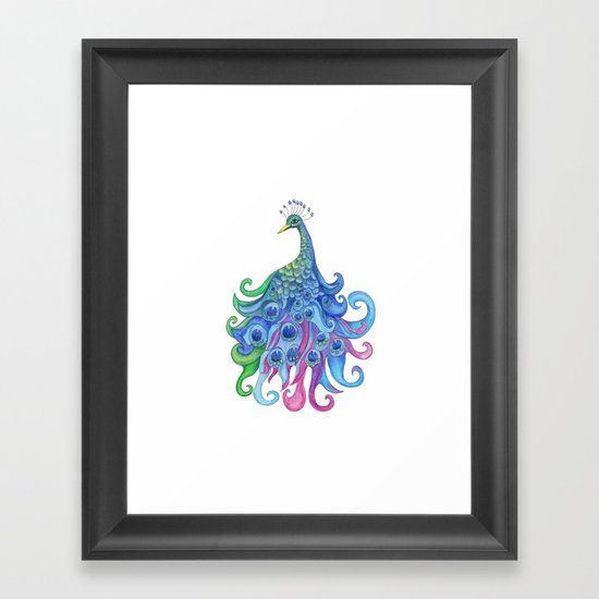 Peaceful Peacock Framed Art Print