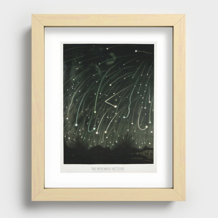 The November meteors from the Trouvelot Recessed Framed Print