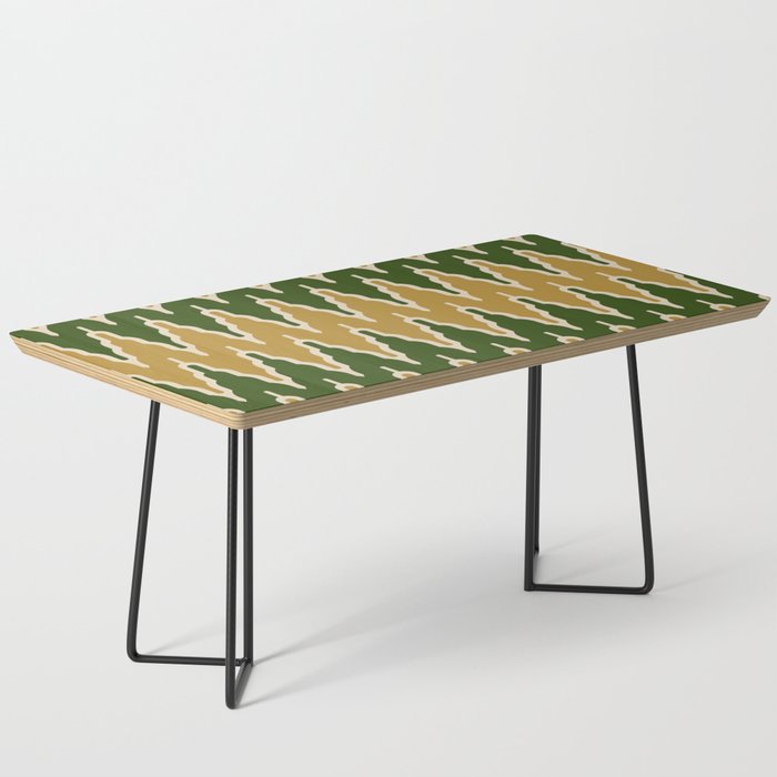 Chevron Pattern 526 Gold and Green Coffee Table