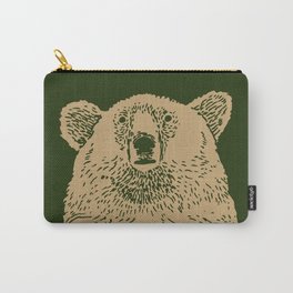 Kodiak Bear Carry-All Pouch | Forest, Curated, Nationalparks, Nature, Green, Animal, Drawing, Wildlife, Ink Pen, Bear 