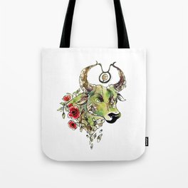 Taurus - The Bull - Watercolor Zodiac Earth Sign Tote Bag
