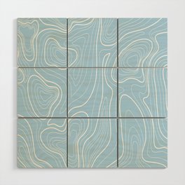 Pale Blue Solid Topographic Map Geometric Pattern Wood Wall Art