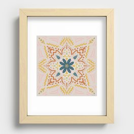 Mandala - Pink and yellow Recessed Framed Print