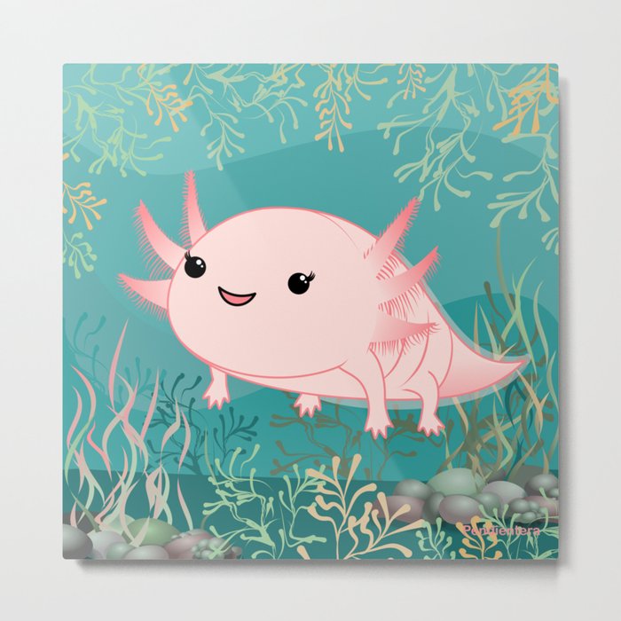 Axolotl Baby Kawaii Metal Print By Pendientera Society6 Axolotl Baby Kawaii Metal Print By Pendientera Society6