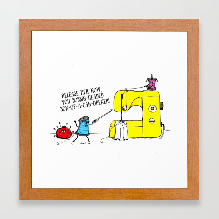 Evil Sewing Machine Cartoon Framed Art Print By Jaymekinsey Society6