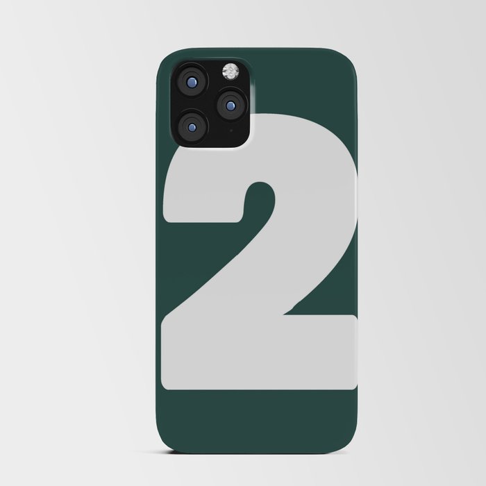 2 (White & Dark Green Number) iPhone Card Case