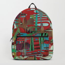 Red Delicious- Abstract Fantasy Decoupage  Backpack