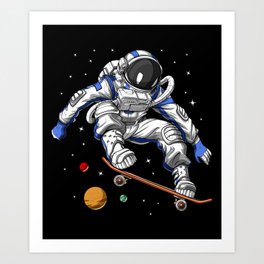 Astronaut Skater Art Print