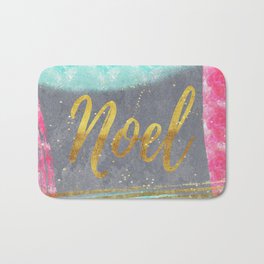 NOEL - Merry modern abstract christmas Bath Mat | Painting, Gold, Typography, Glitter, Xmas, X Mas, Drawing, Holiday, Merry, Gift 