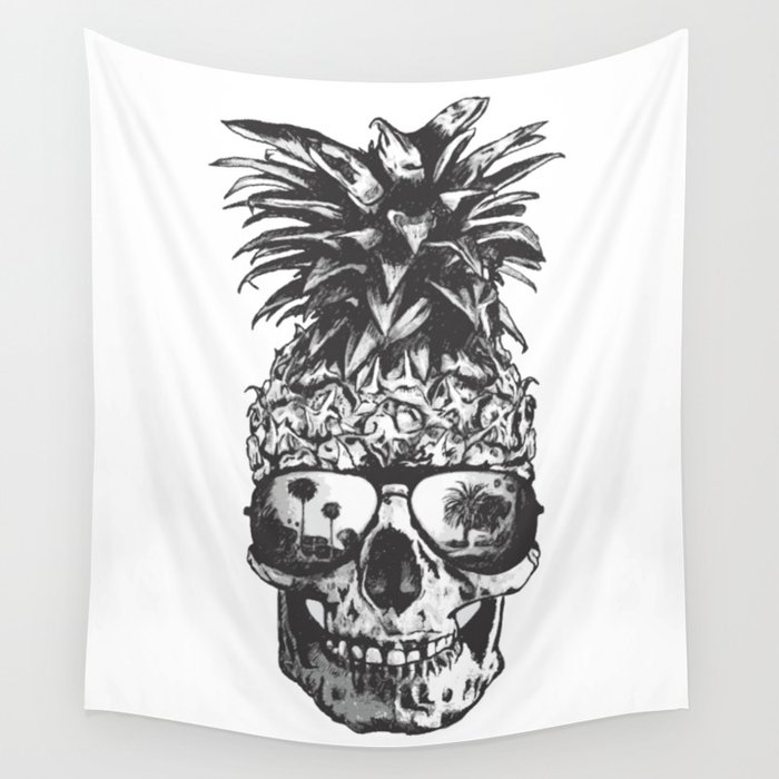 Pineapple Skull Head Wall Tapestry