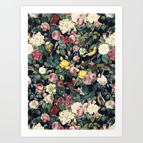Floral and Birds IV Art Print