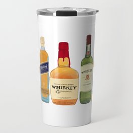 Whiskey Bottles Illustration Travel Mug