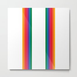 Retro Bright Rainbow - Straight Metal Print