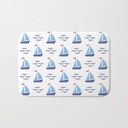 Ship Pattern Bath Mat | Sailor, Sailing, Children, Pattern, Ships, Shippattern, Boats, Sea, Graphicdesign, Boat 