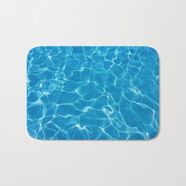 Schools Out Bath Mat | Refracted, Photo, Summer, Digital Manipulation, Macro, Swim, Pool, Blue, Light, Swimming 