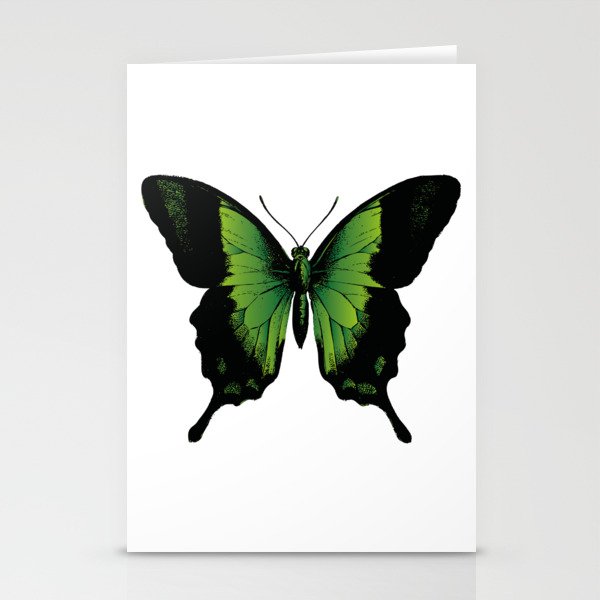 Green Butterfly | Vintage Butterfly | Green and Black | Stationery Cards