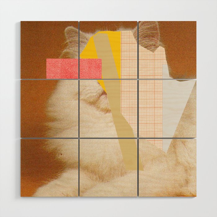 after the telephone conference with Bill G and George S, the cat was completely upset again Wood Wall Art