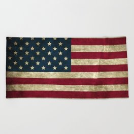 Vintage American flag Beach Towel